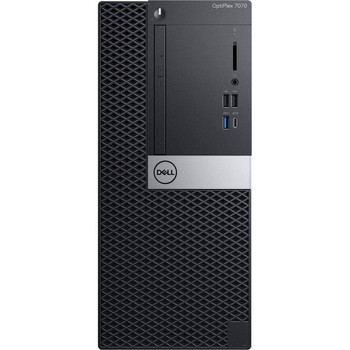 Front view, Dell OptiPlex 7070 Tower Desktop Computer Core i5 9th gen 8GB Memory 256GB SSD Wi-Fi Windows 11 Home