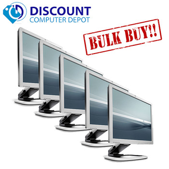 Cheap, used and refurbished (Lot of 5) HP 22" Flat Panel Screen LCD Monitor with VGA Cable (1 Year Warranty)
