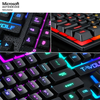 Right Side View Gaming Keyboard T-Wolf T20 Multicolor Backlit Wired Keyboard (New in Box)