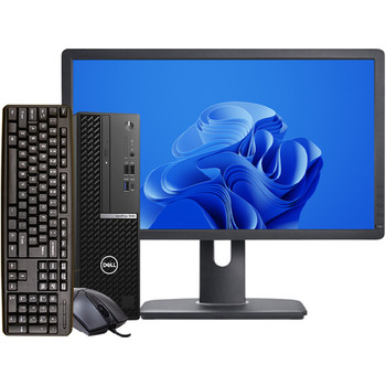 Dell OptiPlex 7090 SFF Desktop Computer Intel i7-10700 16GB RAM 480GB SSD 24in LCD Windows 11 Pro