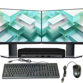 HP EliteDesk 800 G6 Micro Desktop Computer Intel Core i5 10th Gen. 16GB RAM 256GB SSD Dual 22in LCD Windows 11 Pro Wi-Fi