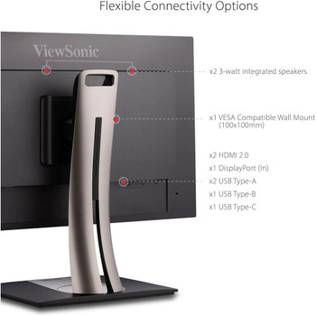 ViewSonic VP2756-4K 27in Desktop Computer Monitor 4k, 16:9